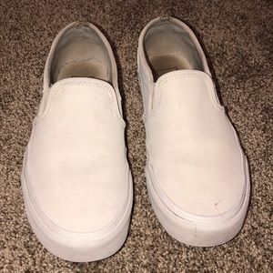 White slip on vans
